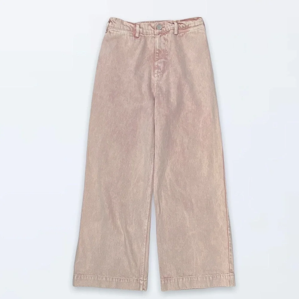ASOS DENIM 30 Pink Acid‎ Wash Wide Leg High Rise Jeans Casual - Picture 2 of 6